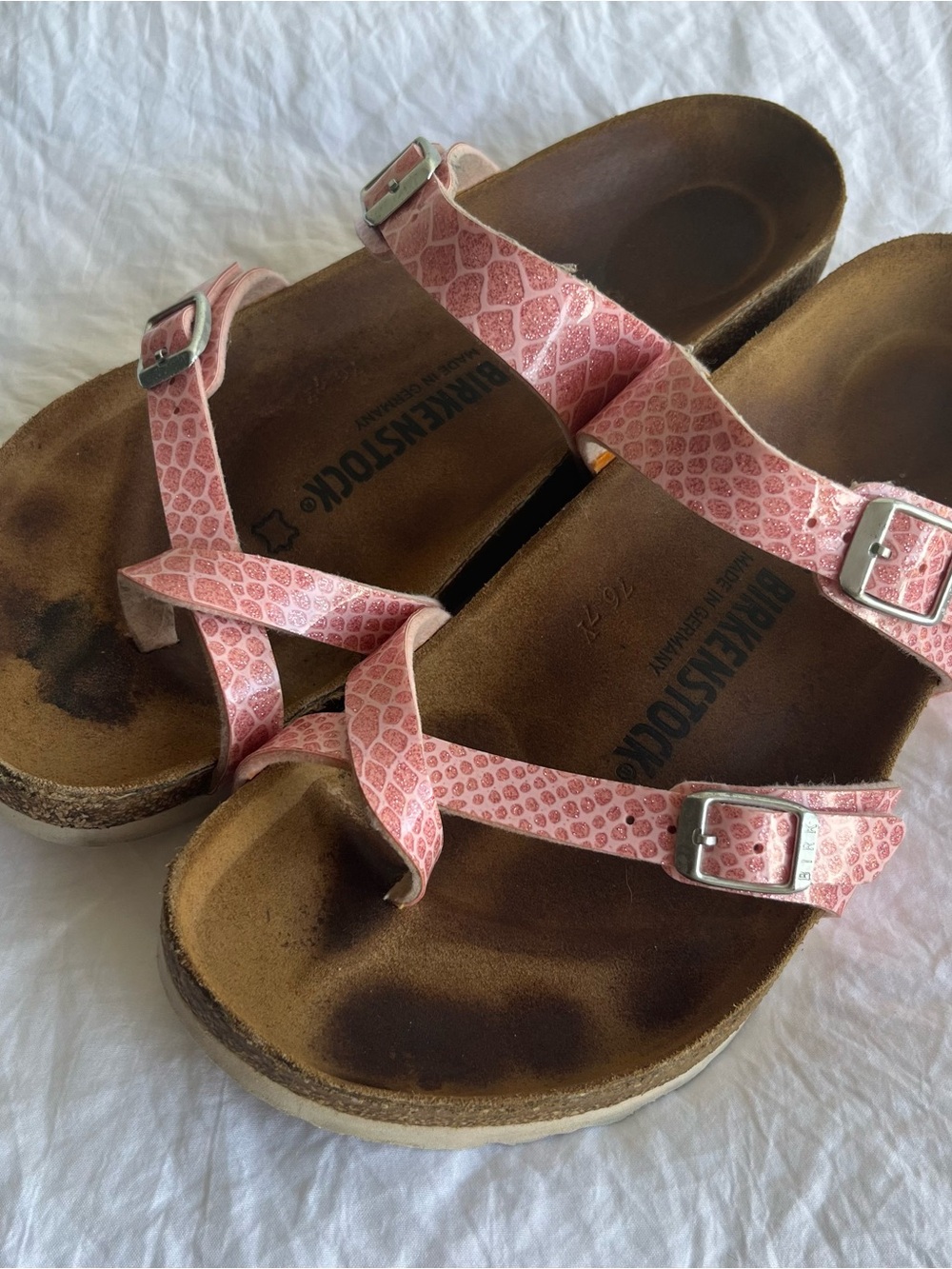 Birkenstock Mayari Magic Snake Rose Birko-Flor Pink Sz 40 Women’s Slides Sandals